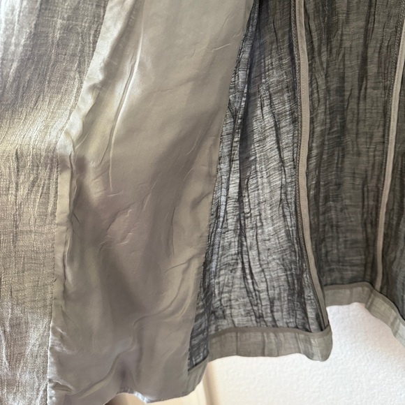 Eileen Fisher Linen Crinkle Grey Women's Top Jacket Sz XL - Picture 9 of 11